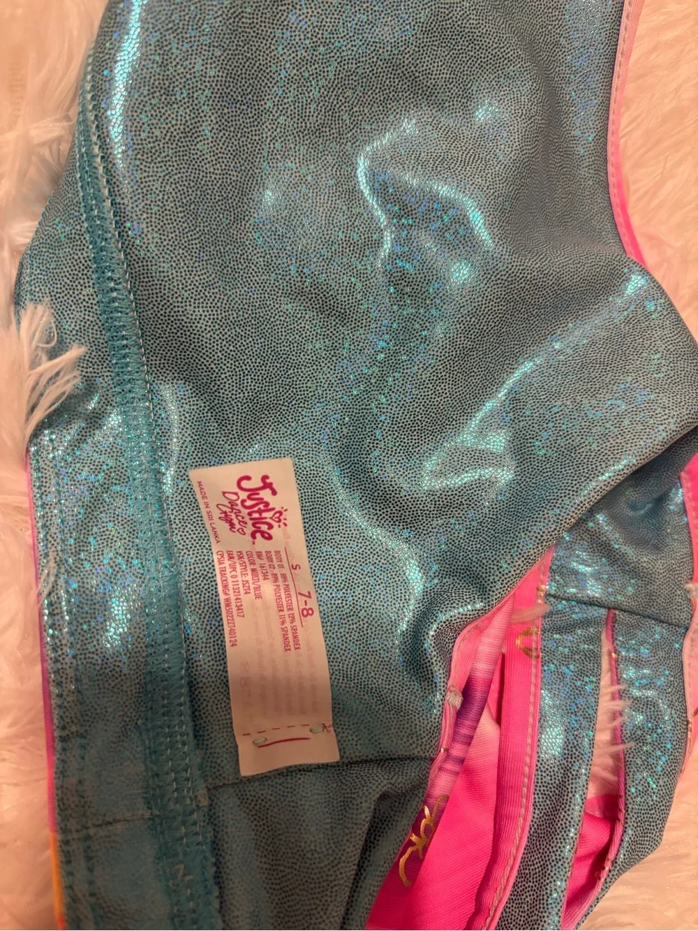 Justice Girls' Multicolor Rainbow Floral Dance/Acro Top Size 7-8 Never Worn